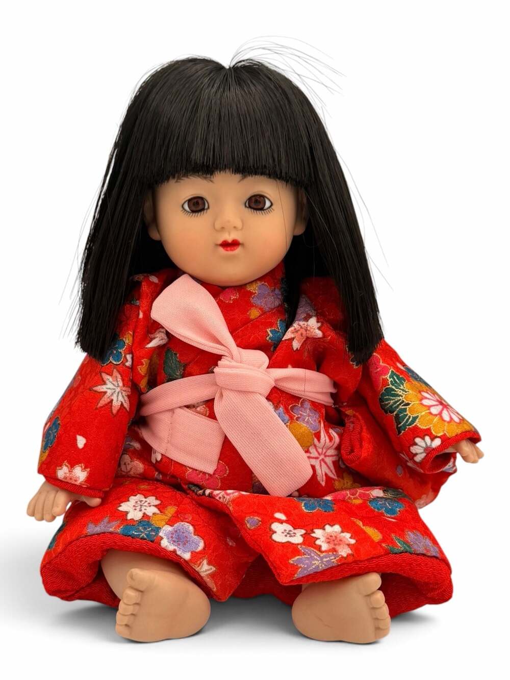 Unbranded 12-Inch Asian Doll in Red Floral Kimono